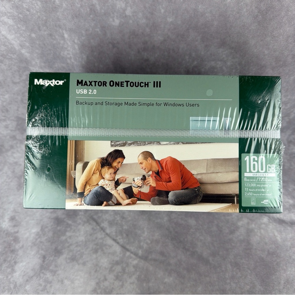 Maxtor OneTouch III 160GB External Hard Drive USB 2.0 New Sealed
